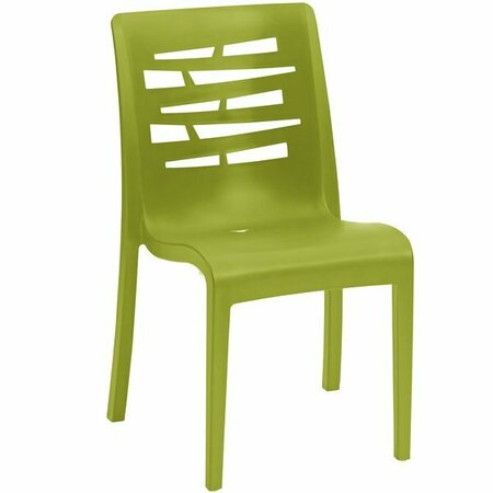 GROSFILLEX US218152 / US812152 Essenza Fern Green Resin Stacking Side Chair - Pack of 4 - 4/Pack, 4PK 383US218152PK